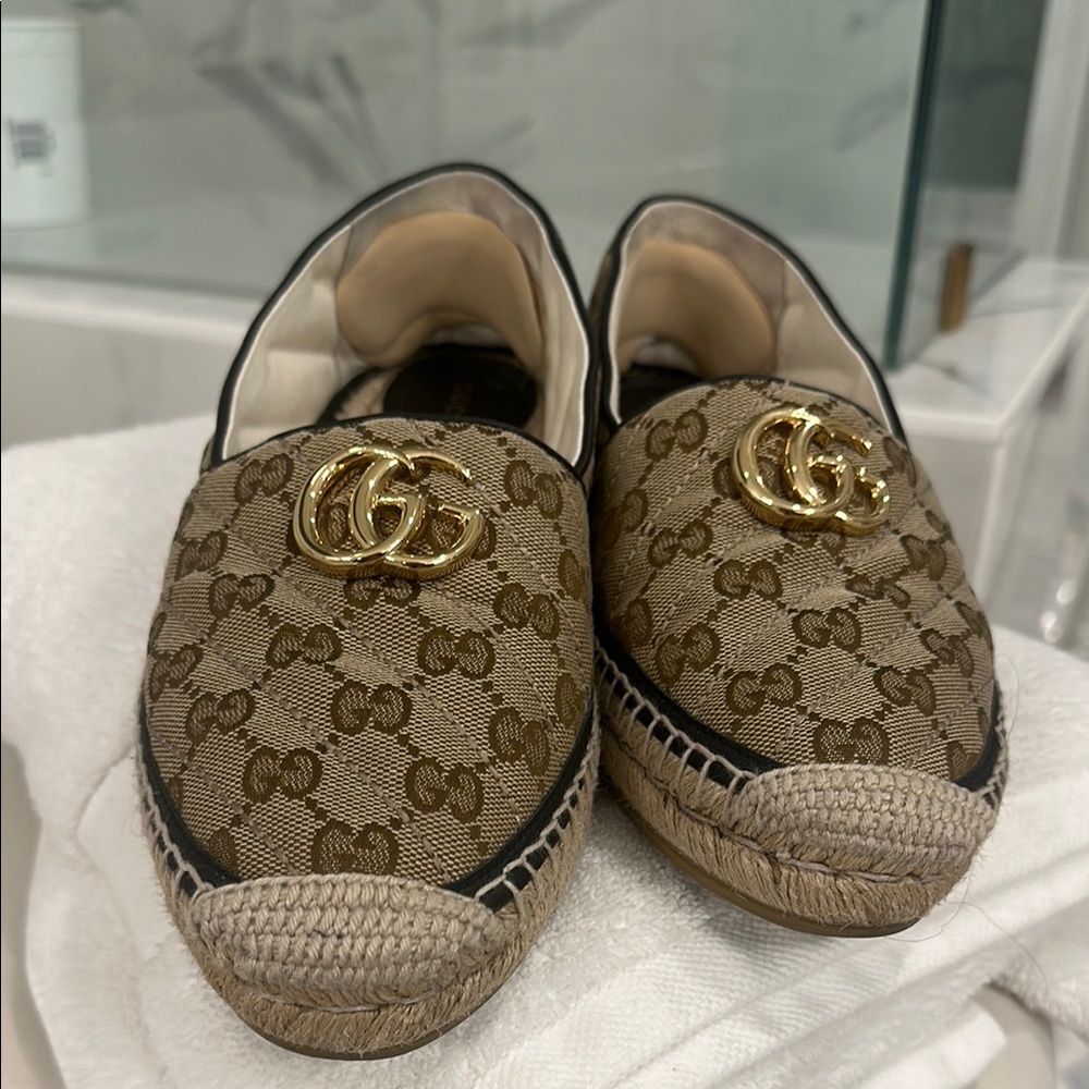Gucci Brown Espadrilles with Iconic GG Monogram